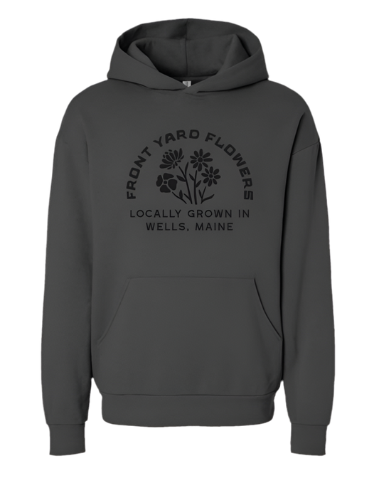 Hooded Sweatshirt Charcoal with Black Logo