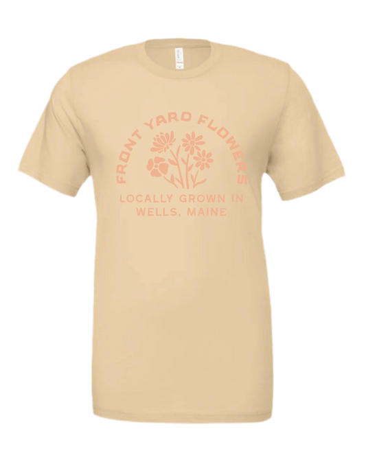 Short Sleeve Tee Cream w/Peach Logo