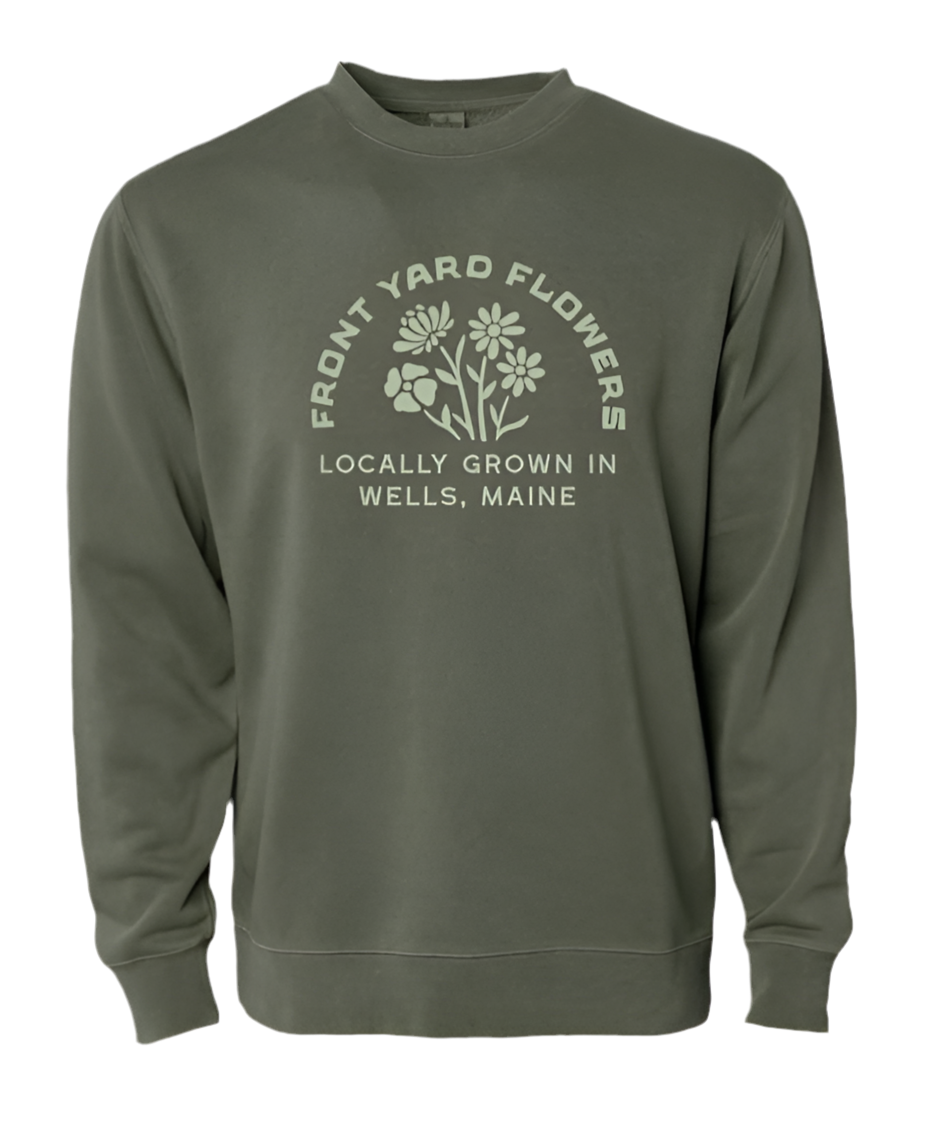 Crew Neck Sweatshirt Green with Sage Logo