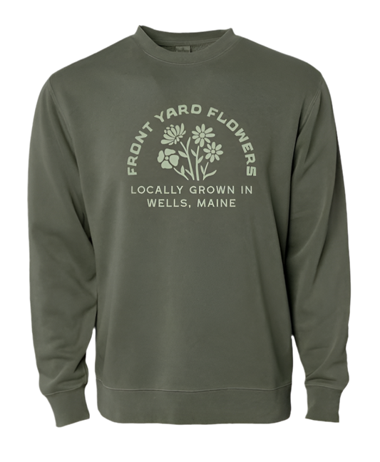 Crew Neck Sweatshirt Green with Sage Logo
