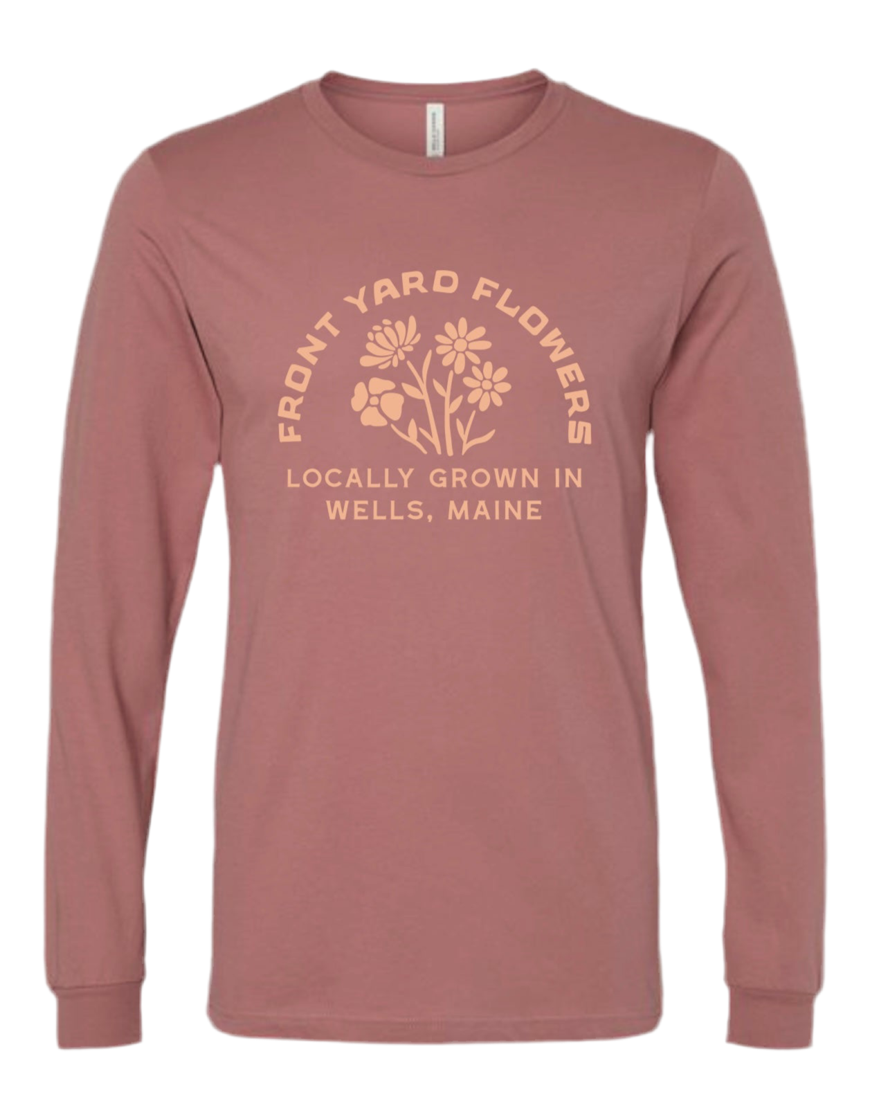 Long Sleeve Tee Mauve w/Peach Logo