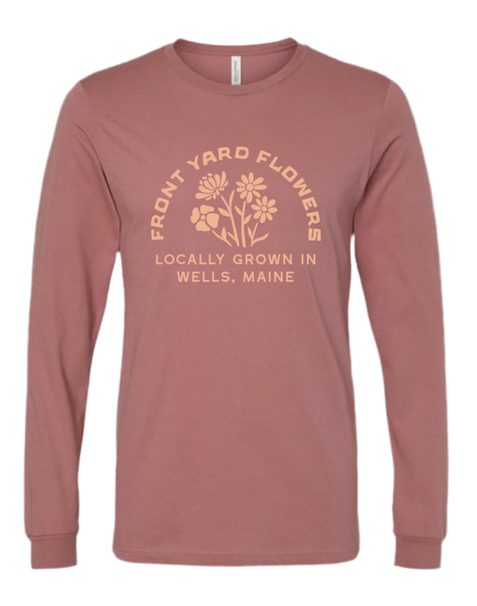 Long Sleeve Tee Mauve w/Peach Logo